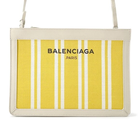 BALENCIAGA Shoulder Bag Canvas/Leather Yellow - Picture 2 of 16